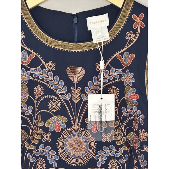 Foxiedox sz Large Navy Blue Short Sleeved Hadiya Mini Dress NEW women’s - Picture 4 of 10